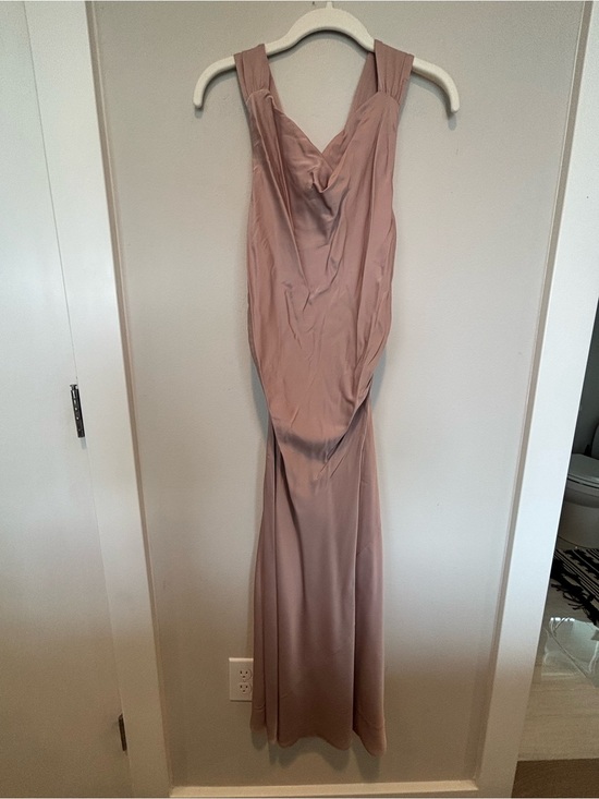 Quince Dresses & Skirts - Quince Dusty Mauve Satin Cowl Neck Maxi Dress